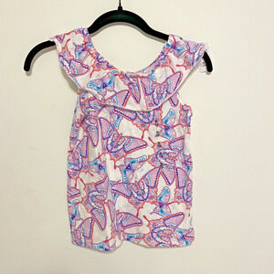 Children's place Girls Butterfly Top Size M 7/8 White